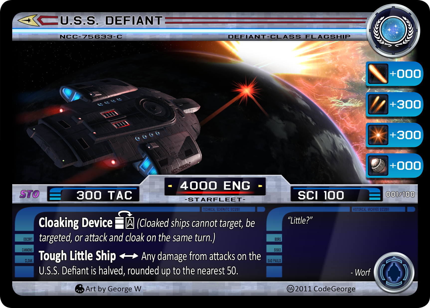 USS Defiant STO CCG Card