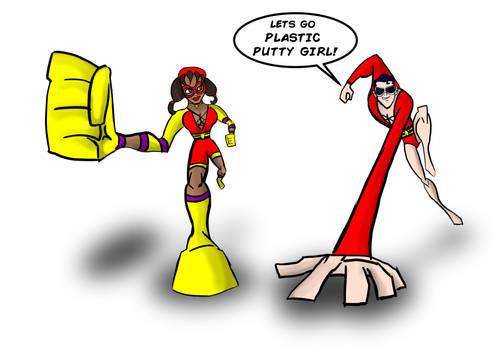 Plastic man and plastic putty girl