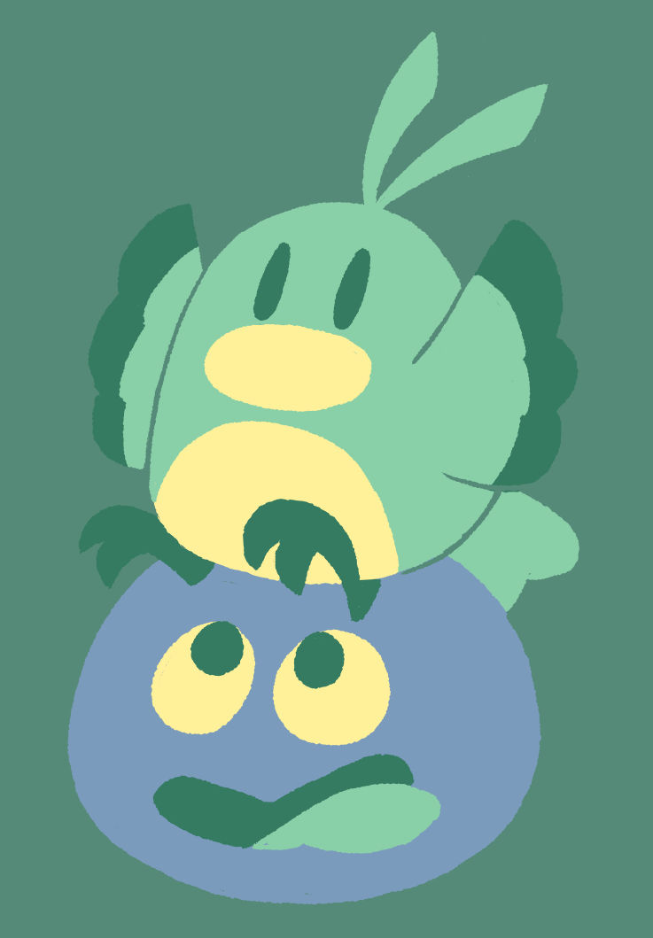 a bird and a blob by EdgyTriangle on DeviantArt