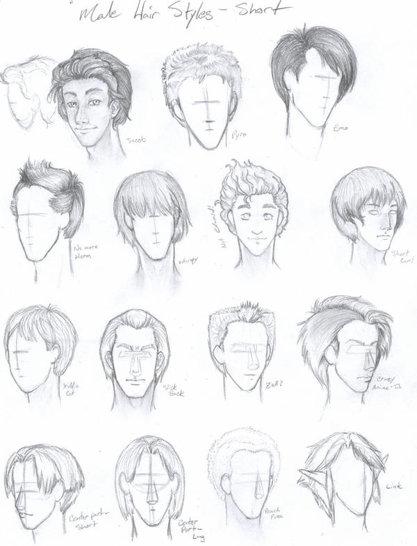 Manga boy/man hair reference sheet I by StyrbjornAndersson on DeviantArt