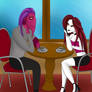 Thrax and Zara at a Cafe