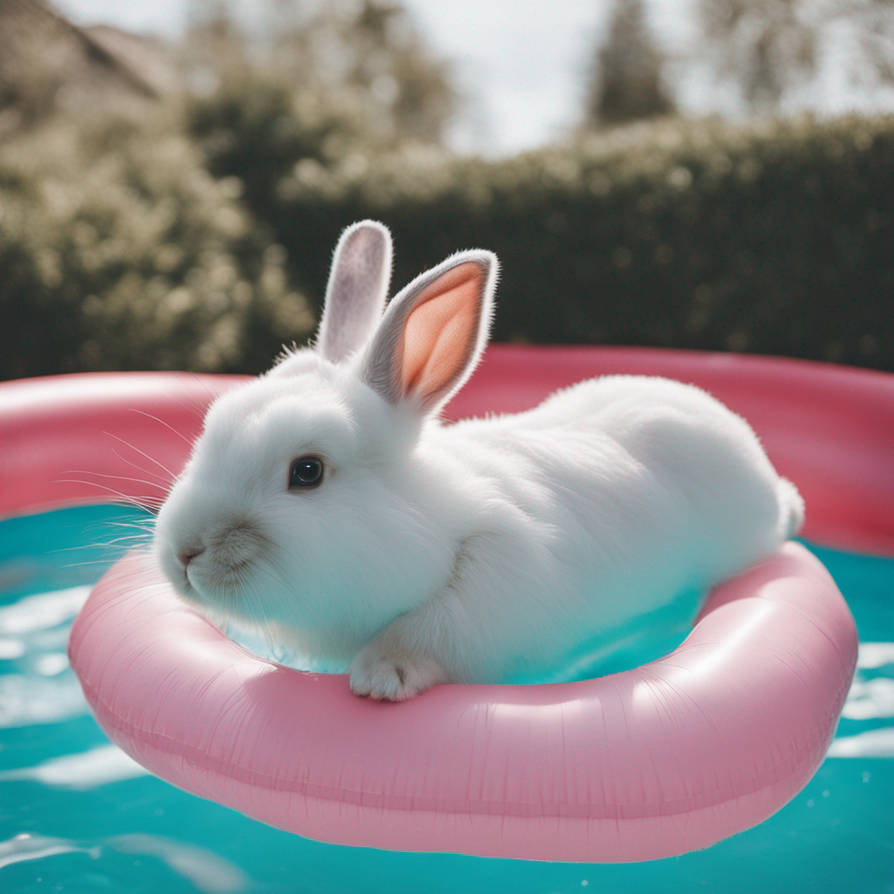 Inflatable Pool Rabbit A Bunny Swimming In A Inflatable Pool by DeviantArt0512 on DeviantArt