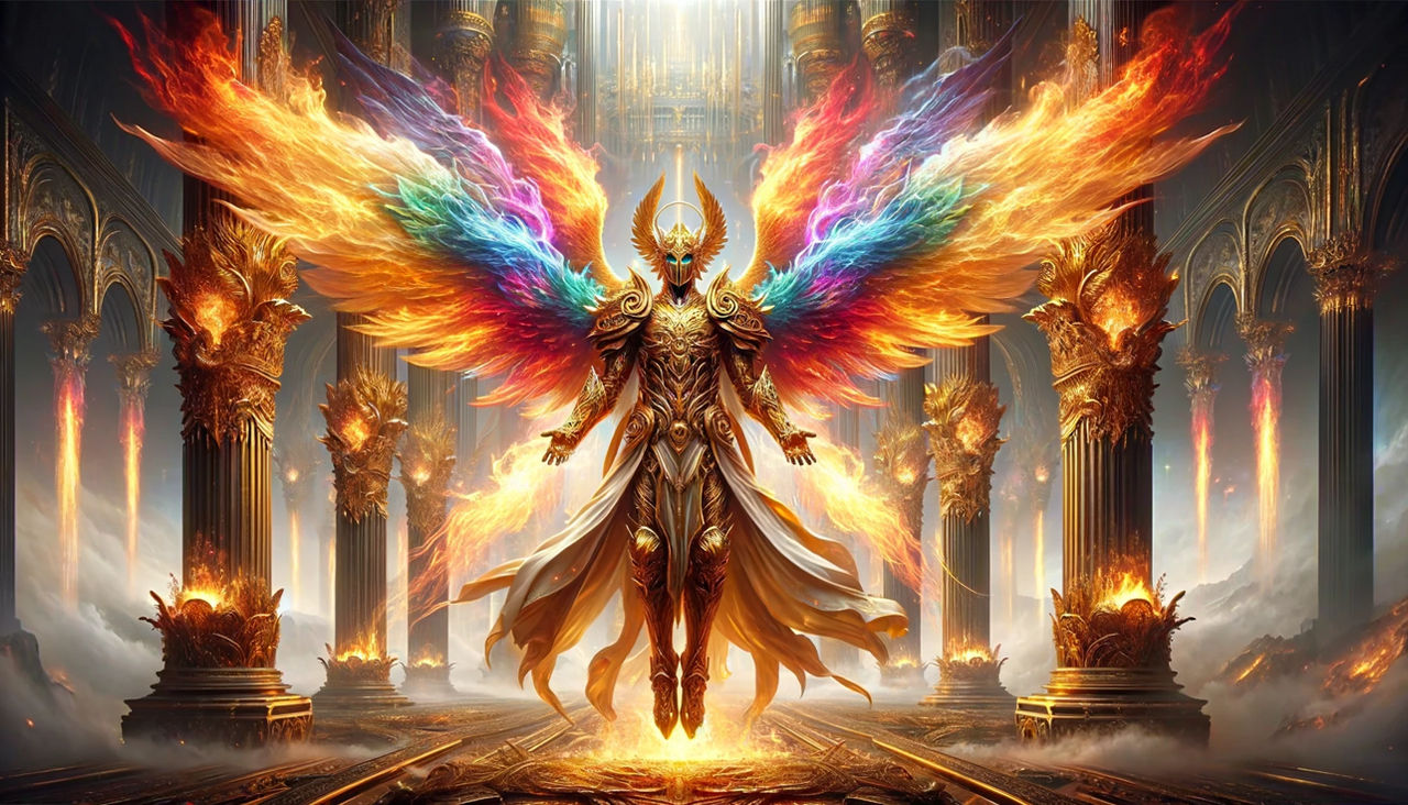 A Blaze of Glory: The Mythic Fire-Winged Angel by EpicBackdropCreation ...