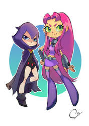 Raven and Starfire