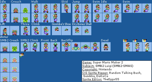 Smb2 Ui Luigi (SMB2 SNES-GBA, SMM2-Style) by GoogleYandexBing on DeviantArt
