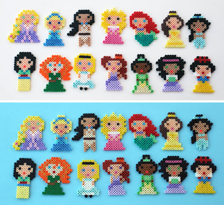 Mini Disney Princesses by ThePlayfulPerler on DeviantArt