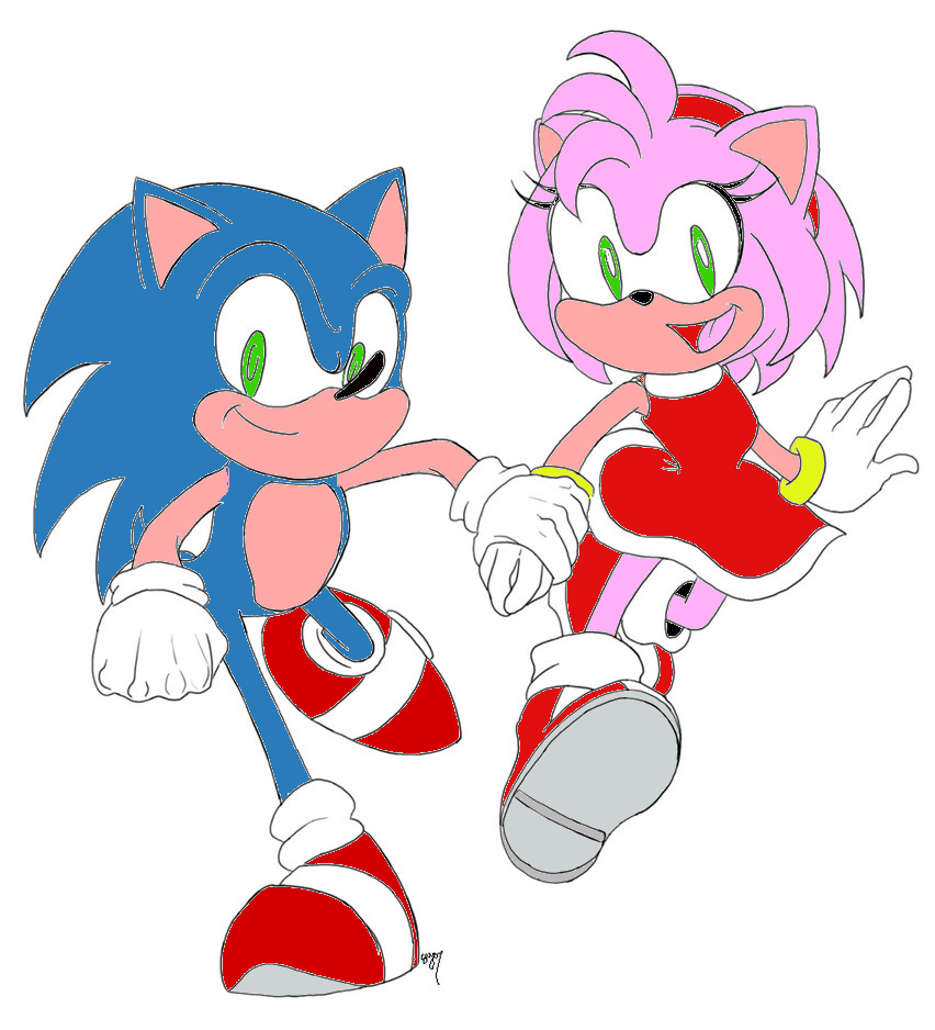 Sonic and Amy Colored