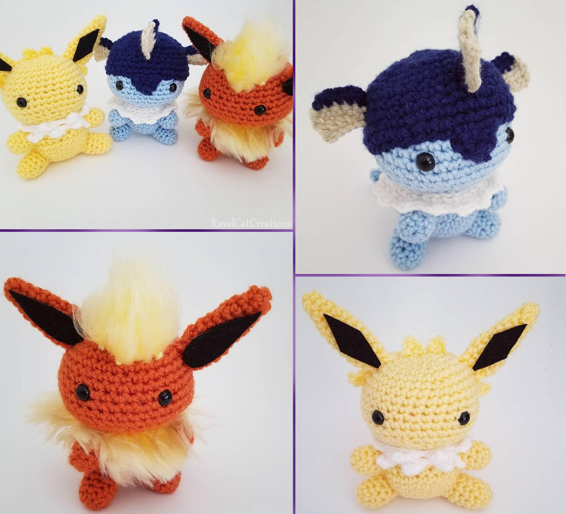 Chibi Eeveelutions  Pokemon crochet pattern, Crochet pokemon