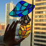 Mushroom Stained Glass Suncatcher