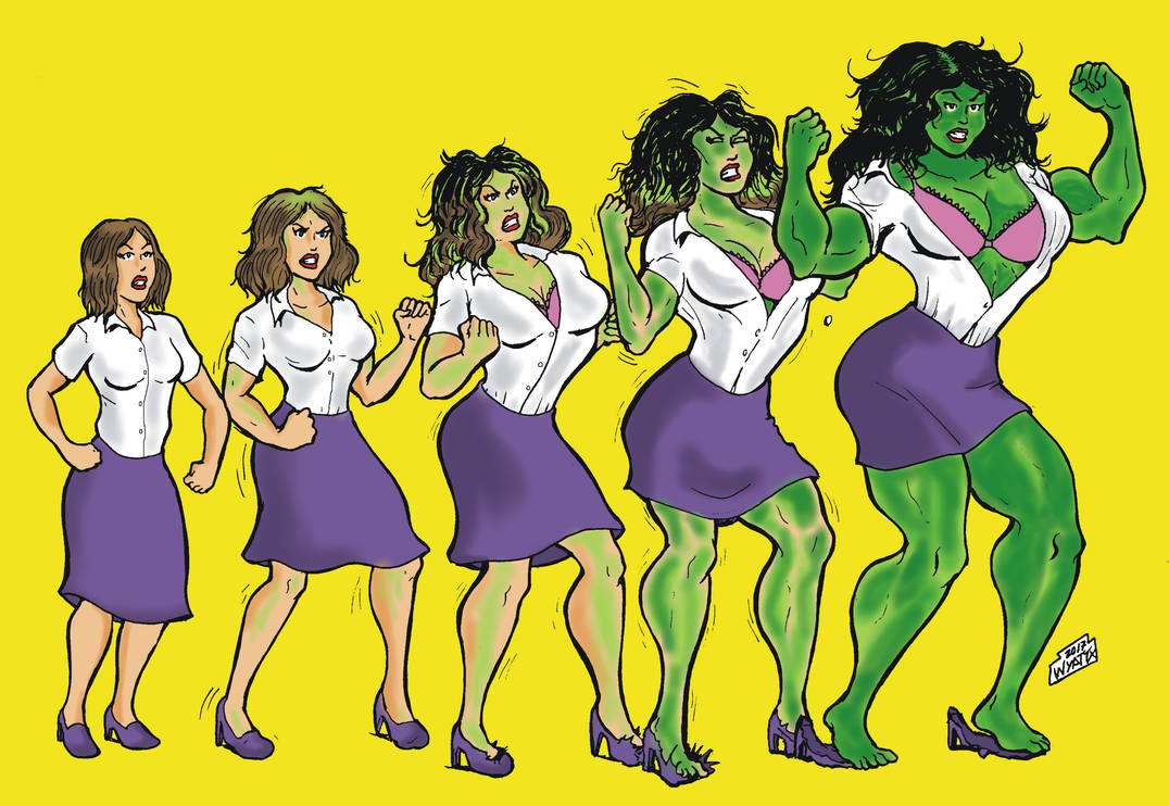 She Hulk transform sequence_colored by wyattx on DeviantArt