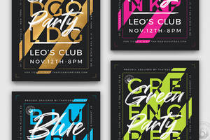 Color Themed Party Flyer Template
