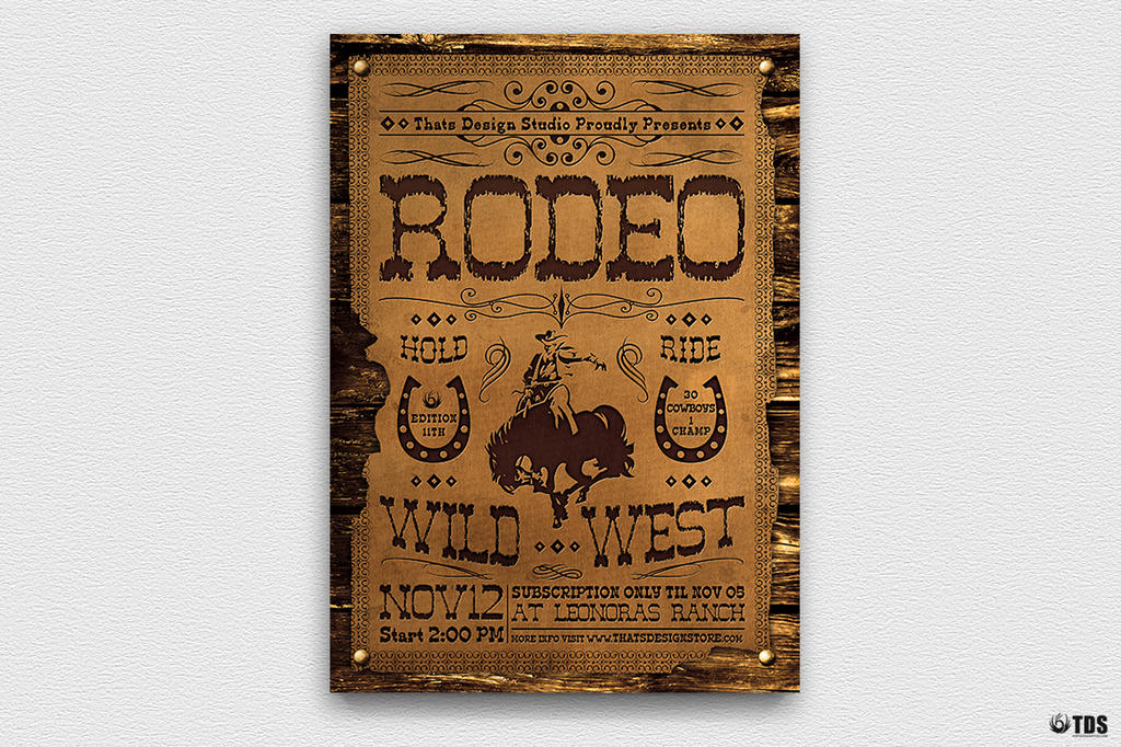 Western Rodeo Flyer Template V2