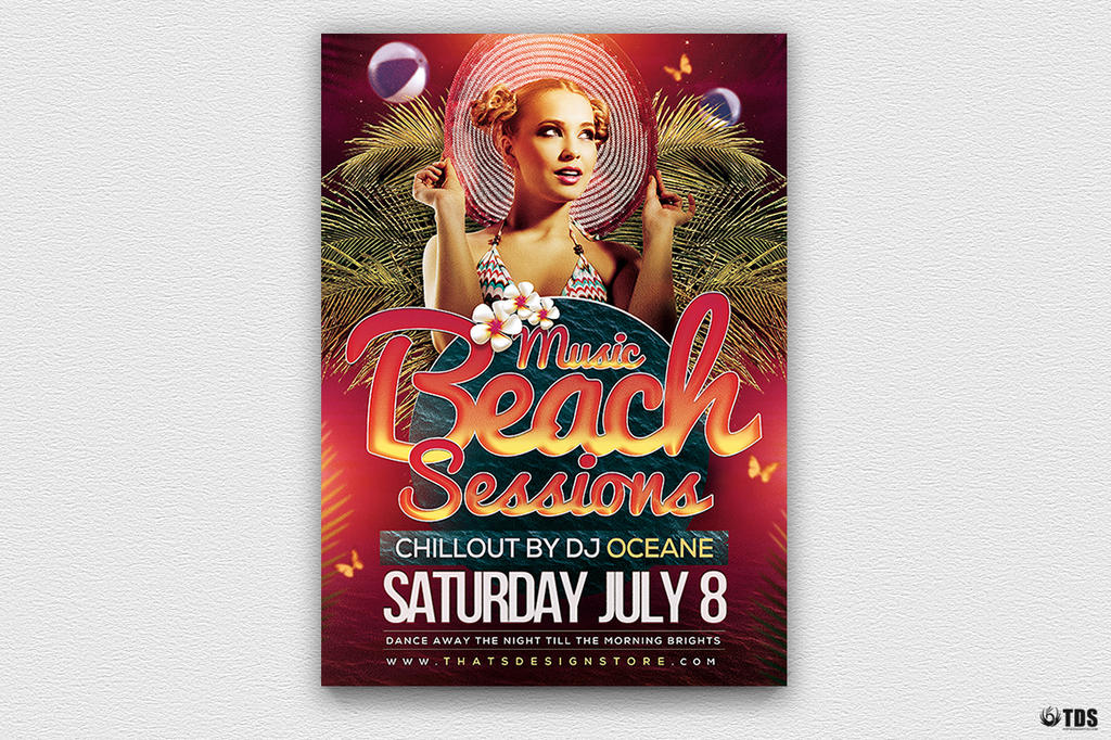 Beach Night Sessions Flyer Template