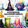 Halloween Candles Clipart PNG Bundle