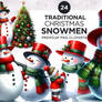 Christmas Snowman PNG Clipart Bundle