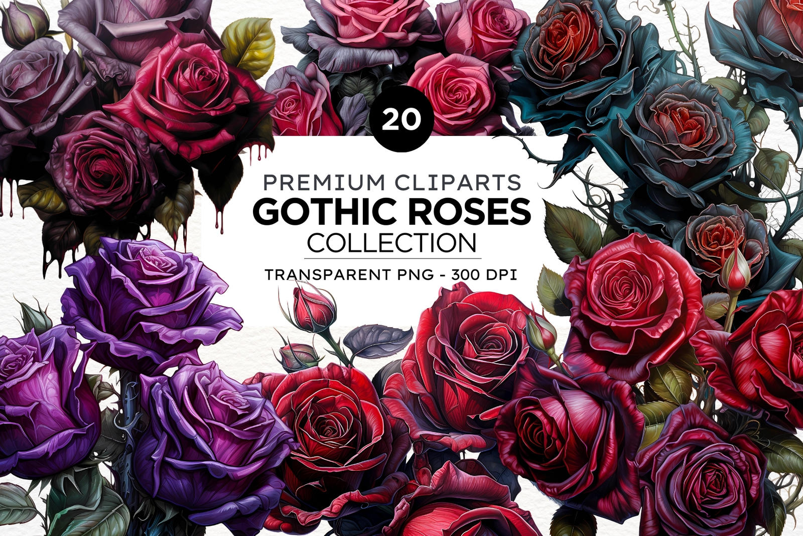 20 Gothic Roses PNG Clipart by Thats-Design on DeviantArt