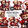 20 Valentines Teddy bear couple Clipart