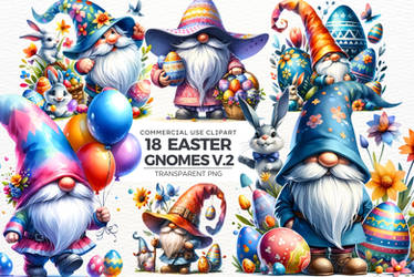 18 Easter gnome PNG Clipart  V2