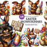 14 easter brown bunnies PNG Clipart