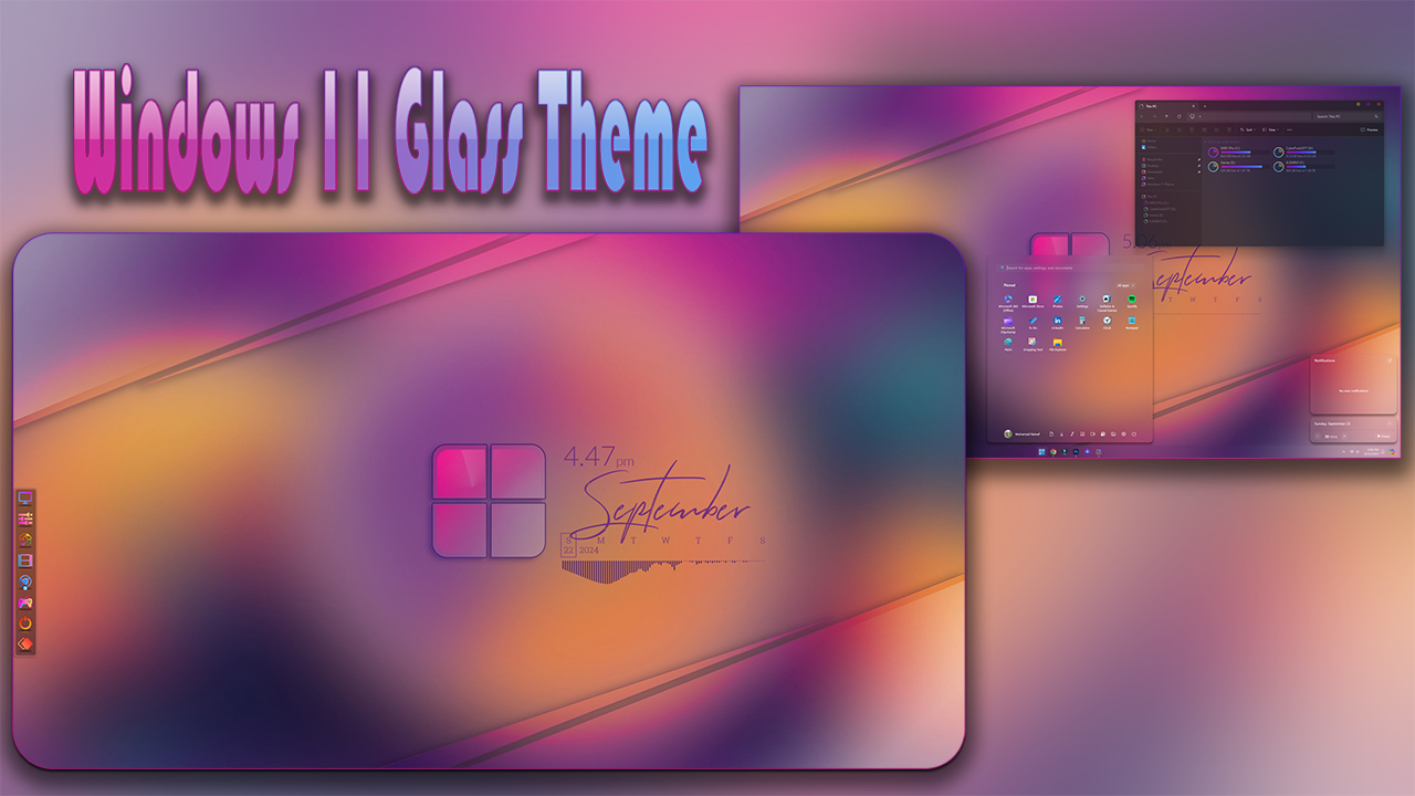 Glass Translucent theme for windows 10/11