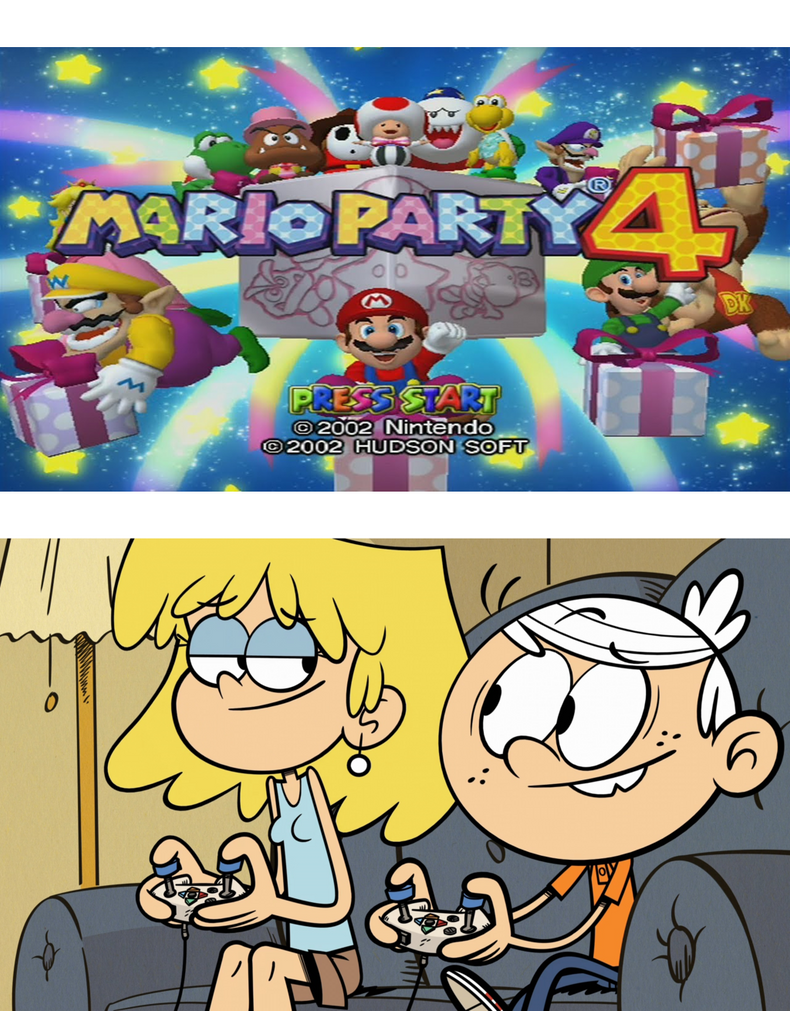 Lincoln And Lori Playing Mario party 4 by meikotheshinyturtwig on