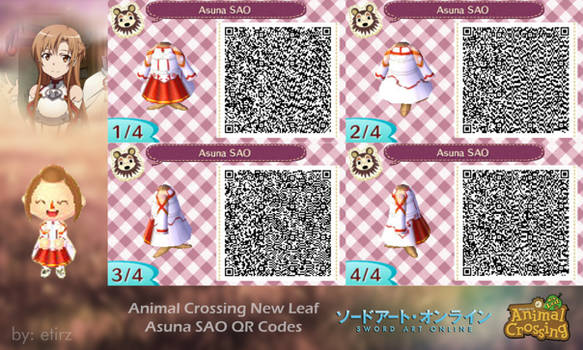 Animal Crossing NL: Asuna (SAO) QR Codes