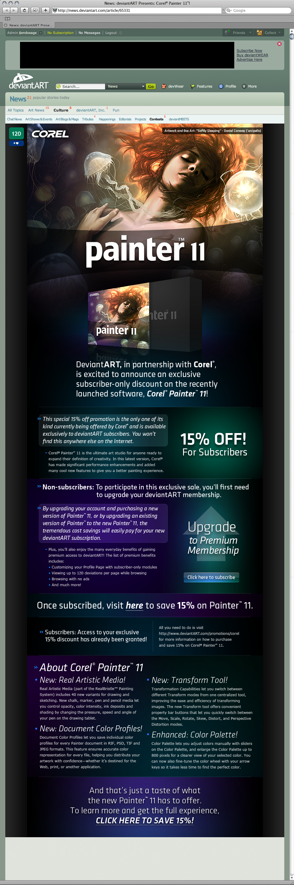 Corel Painter Discount Article