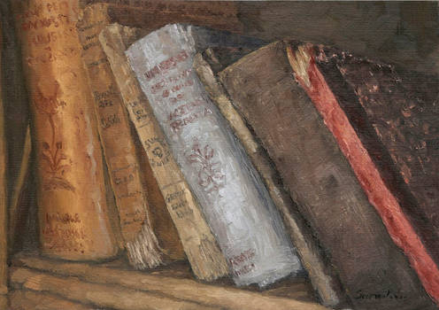 Old books - Oil painting