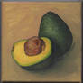 Avocado, still life oil painting