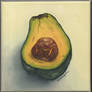 Avocado, still life oil painting
