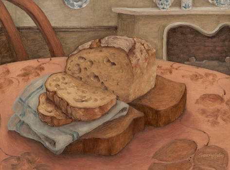 Hot bread - Still life oil painting