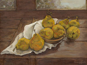 Still life oil painting - Pears