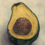 The Avocado Gioconda , oil painting 50x70cm