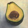 Avocado Genesis, oil painting 60x60cm