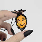 Jacko Cameo Necklace in Orange by TrueCrimeberry