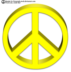 Peace Symbol 3D Render