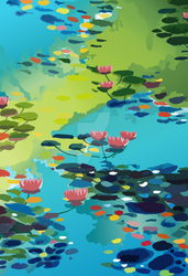 sunglitter and waterlillies by funahoe