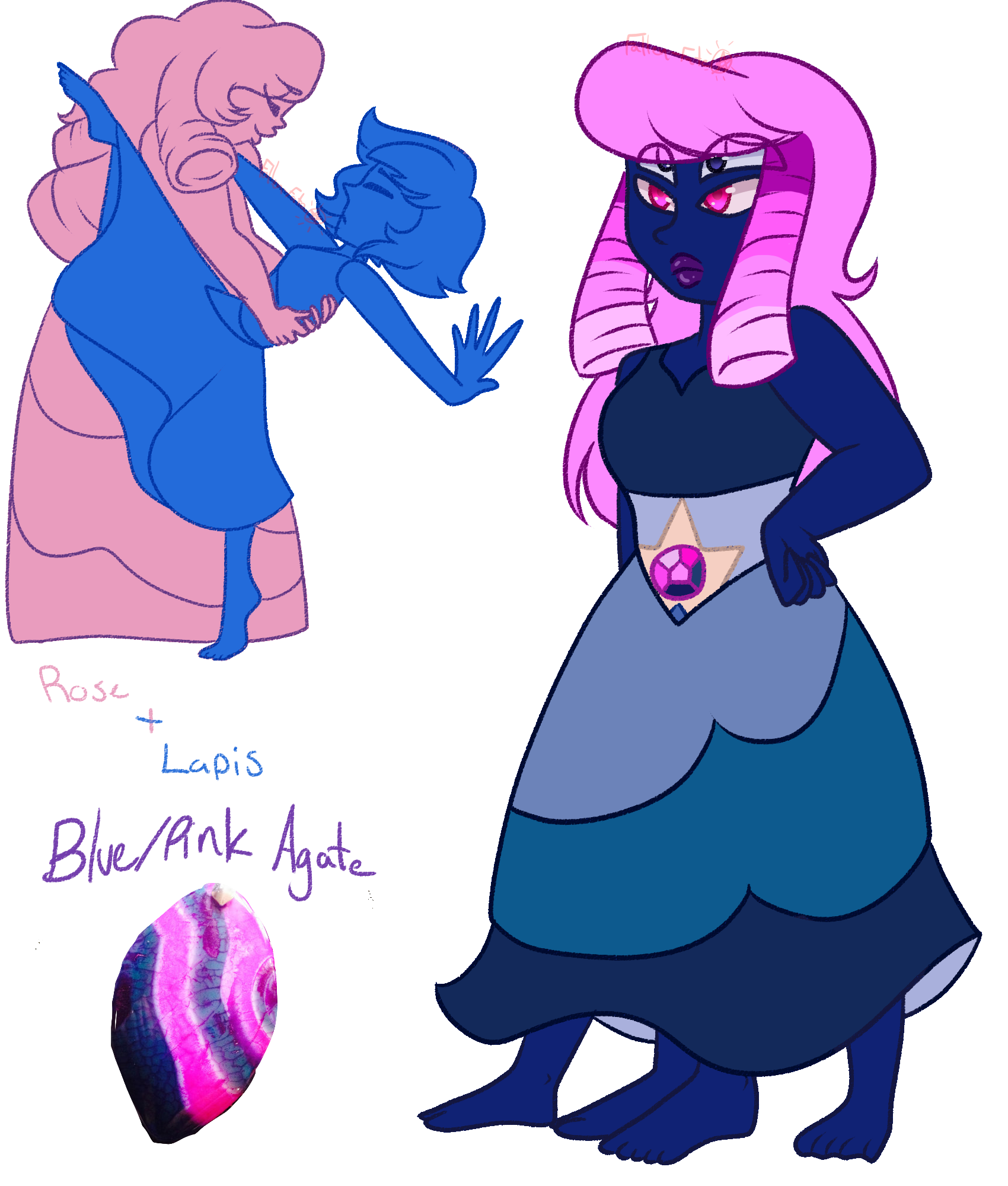 Fan Fusion BluePink Agate {Comm}