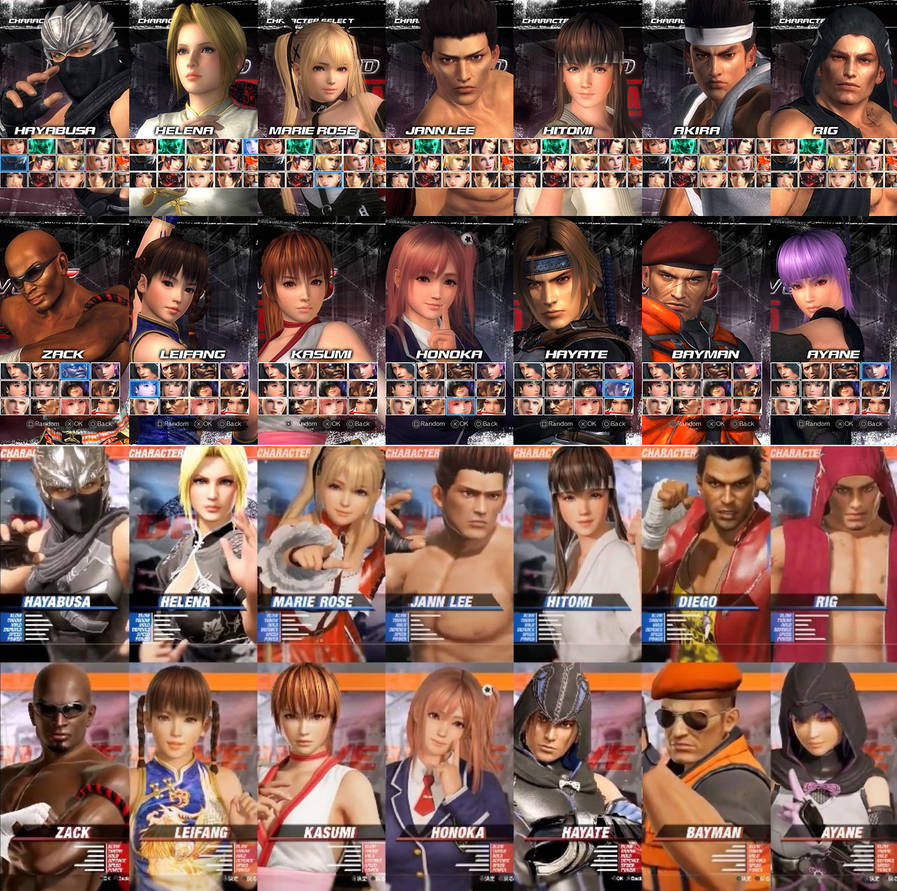 DOA5 and DOA6 Fighter Roster by KyleKatarn1980 on DeviantArt