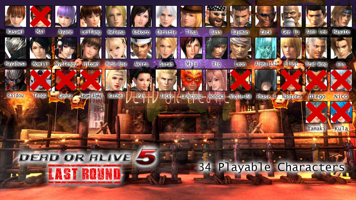 Dead or Alive Fighters List from 1 to 6 - DOA5LR by KyleKatarn1980 on ...