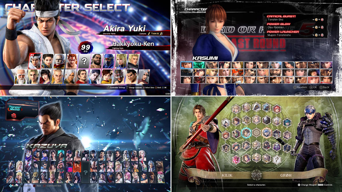 3D Fighting Game Selection Screen Comparison by KyleKatarn1980 on ...