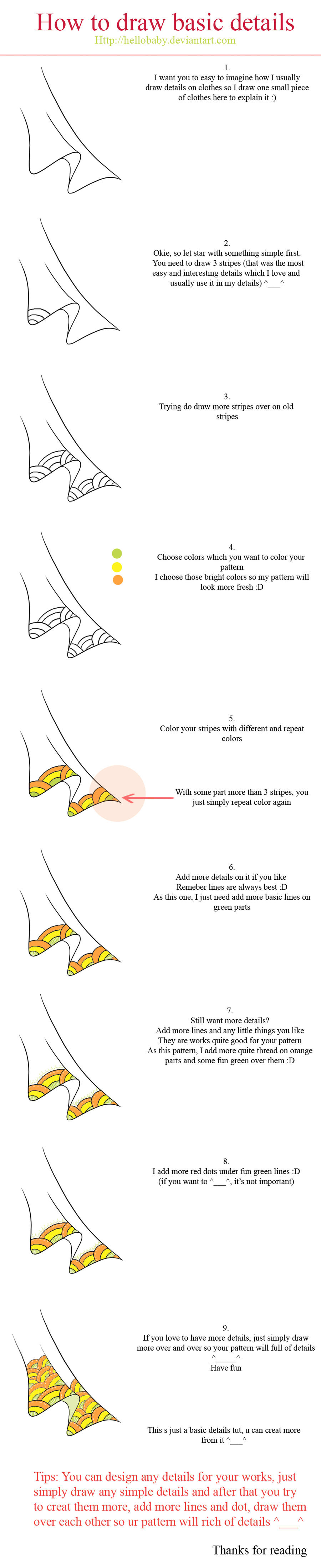 How to draw basic details tut by Hellobaby on DeviantArt