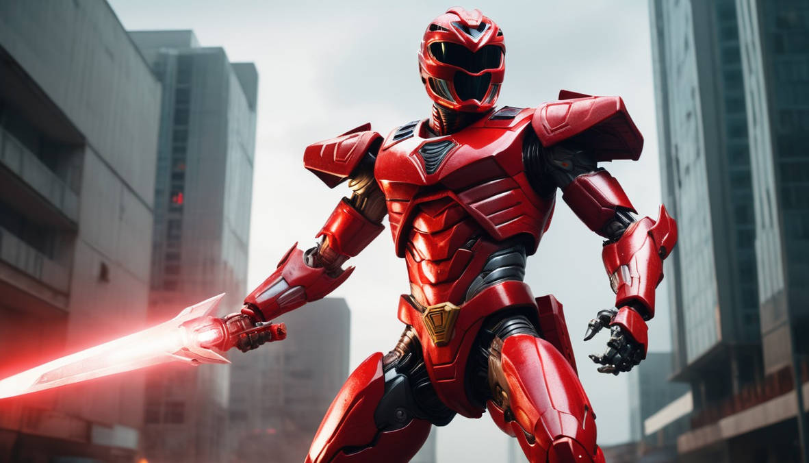 Giant-power-ranger-mech-with-red-color-and-red-lig by MechAI88 on ...