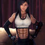 Tifa remake muscle girl abs and boobs
