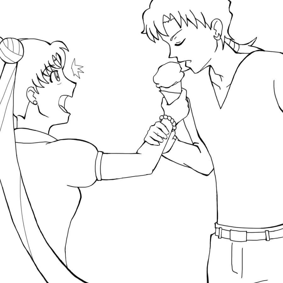 Seiya x Usagi Lineart