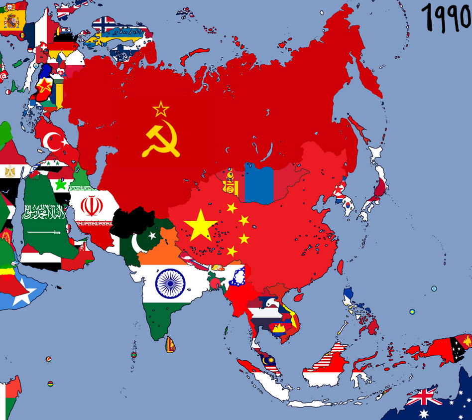 1990 Map Asia 1990s Flag Map by Evolutioner25 on DeviantArt