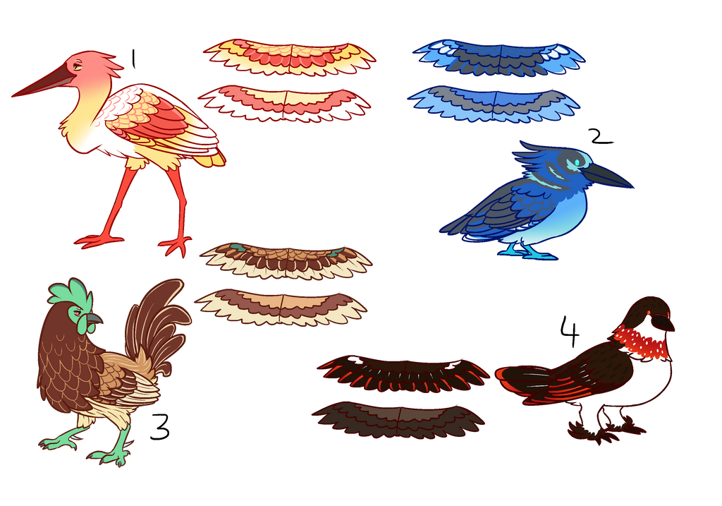 Deviantart Bird Designs Bird Adopts - 3/4 - OPEN by ItsSilverstar on DeviantArt