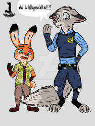 nick wilde and judy hopps  switch species