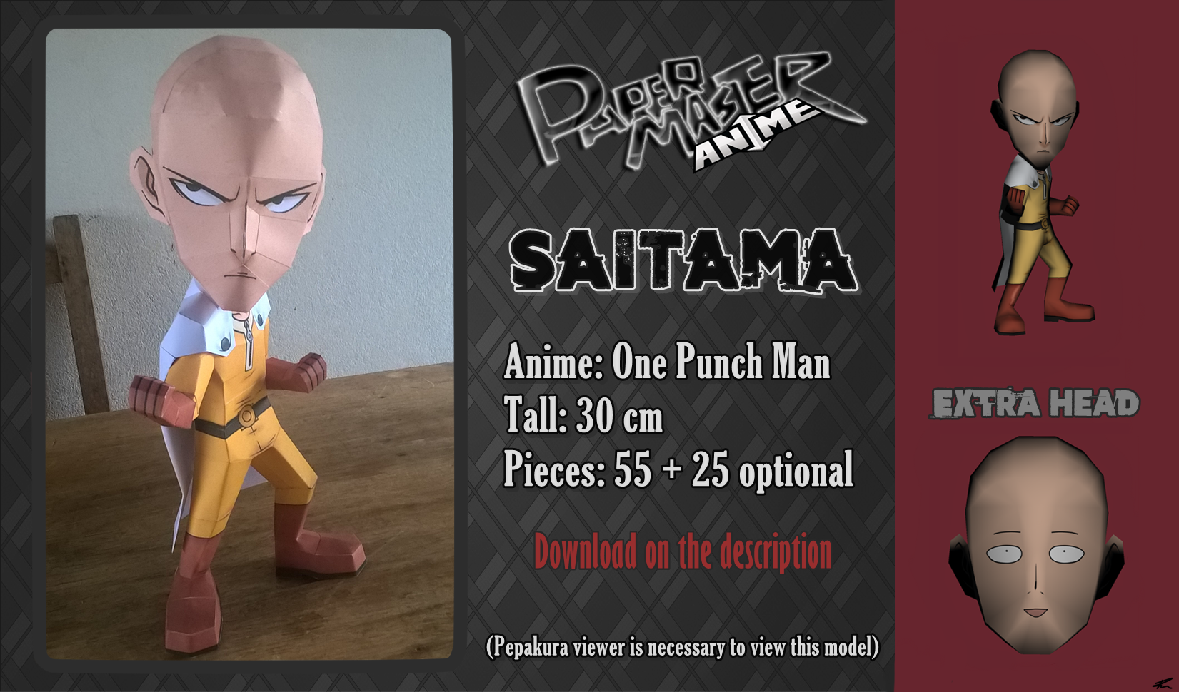 Chibi Papercraft - Saitama (One Punch Man!) by RavaMaster