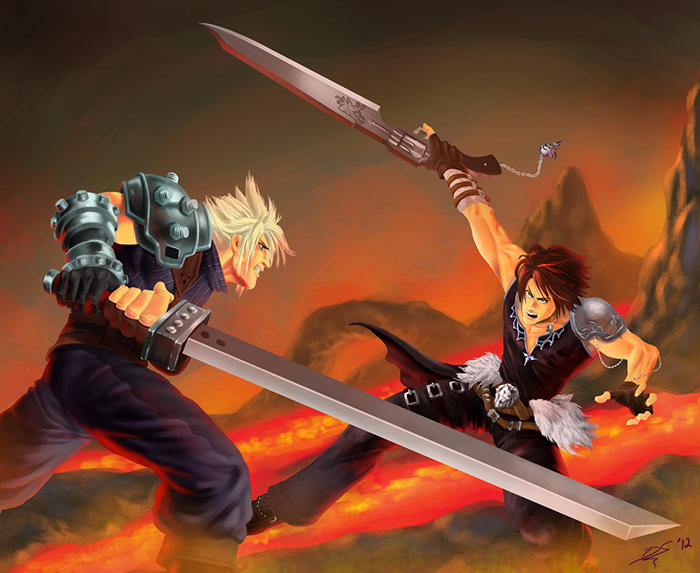 Squall-vs-cloud by donysuwandi on DeviantArt